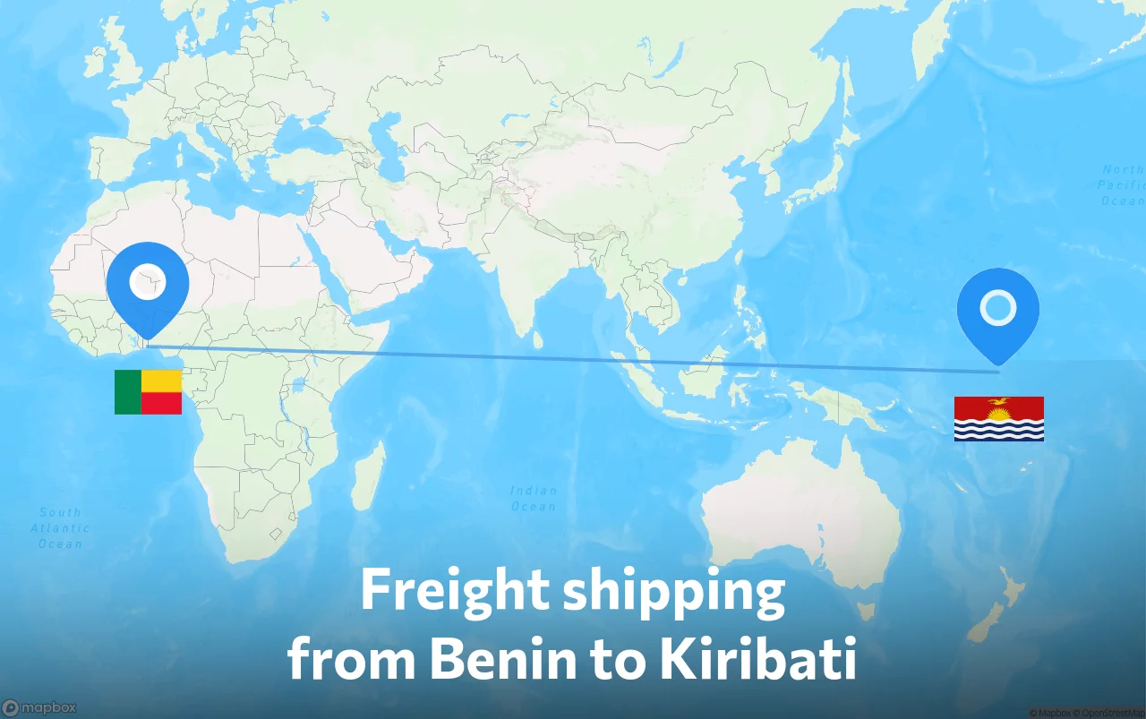 Shipping route from Benin to Kiribati