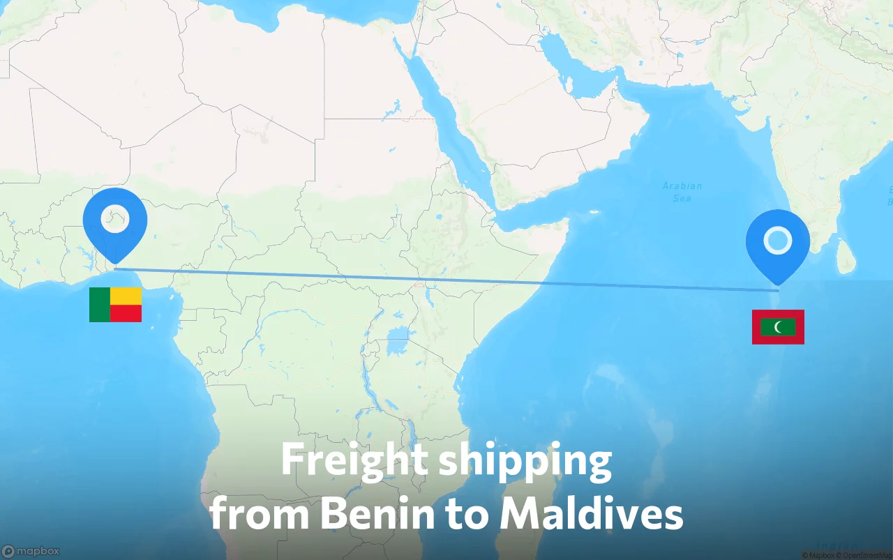 Shipping route from Benin to Maldives