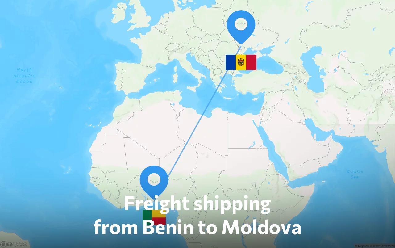 Shipping route from Benin to Moldova