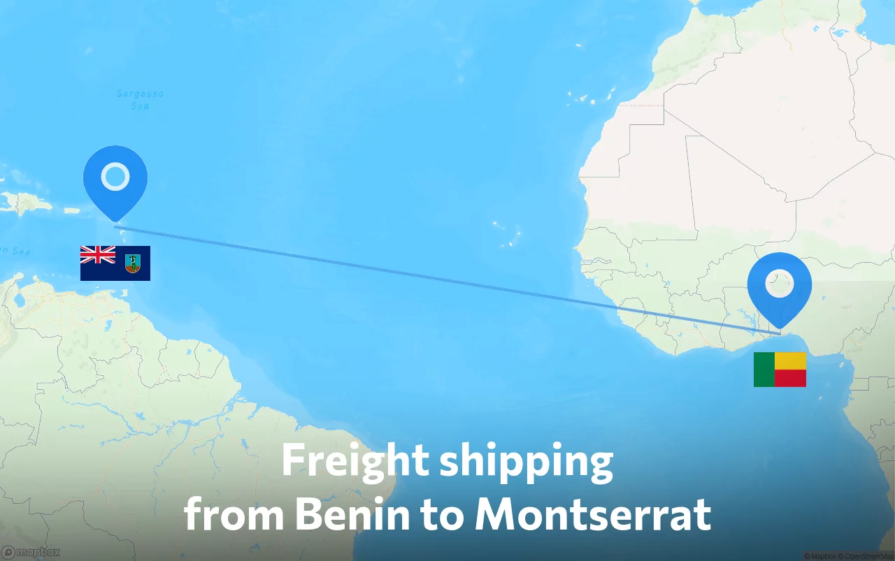 Shipping route from Benin to Montserrat