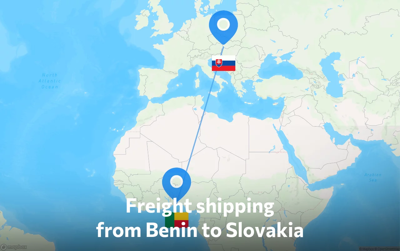 Shipping route from Benin to Slovakia