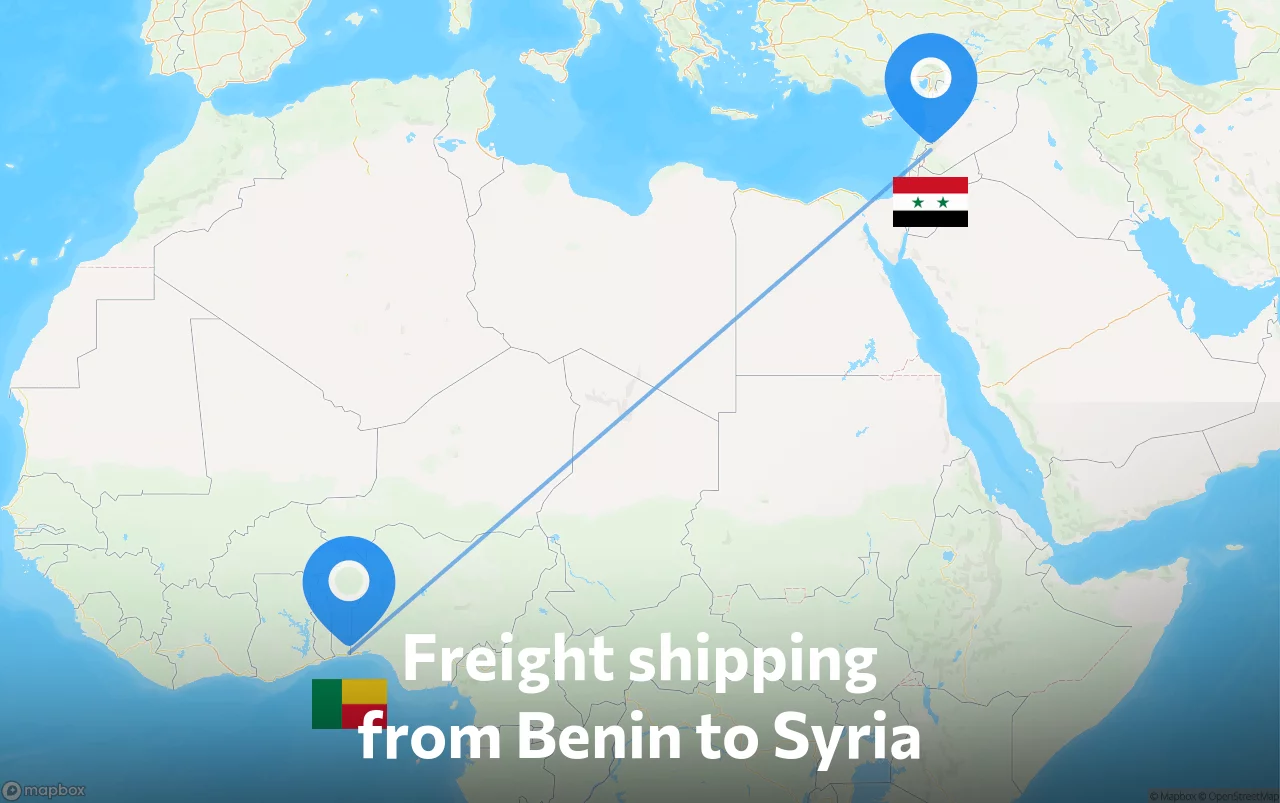 Shipping route from Benin to Syria