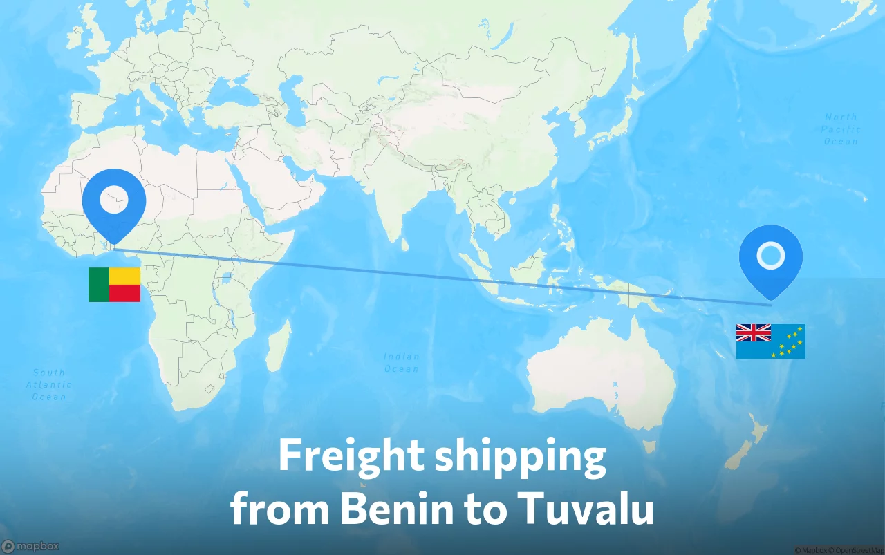Shipping route from Benin to Tuvalu