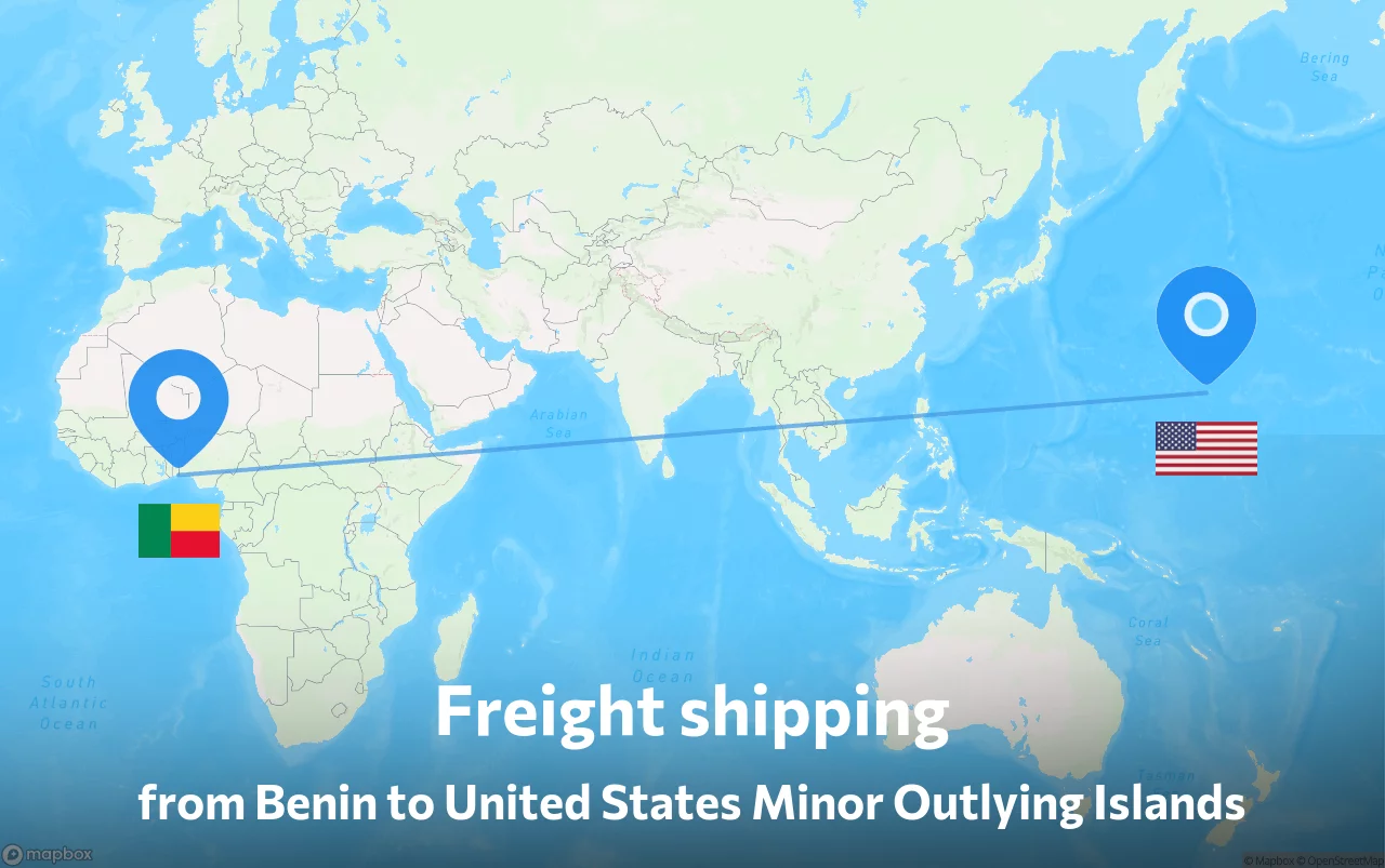 Shipping route from Benin to United States Minor Outlying Islands