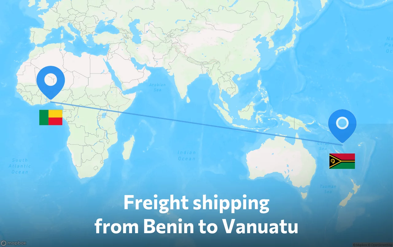 Shipping route from Benin to Vanuatu