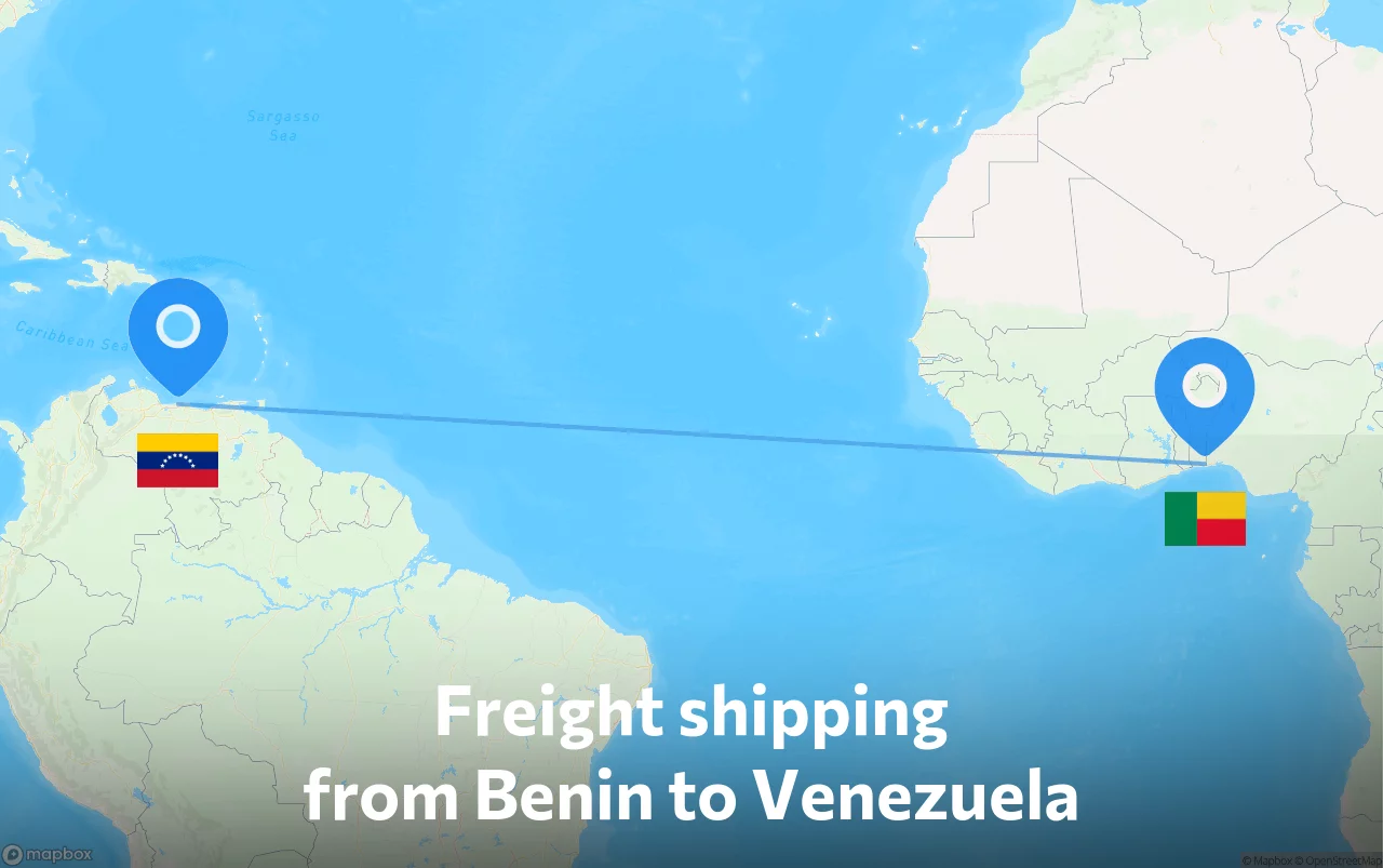 Shipping route from Benin to Venezuela