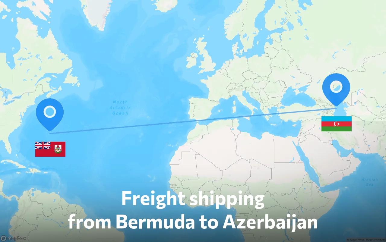 Shipping route from Bermuda to Azerbaijan