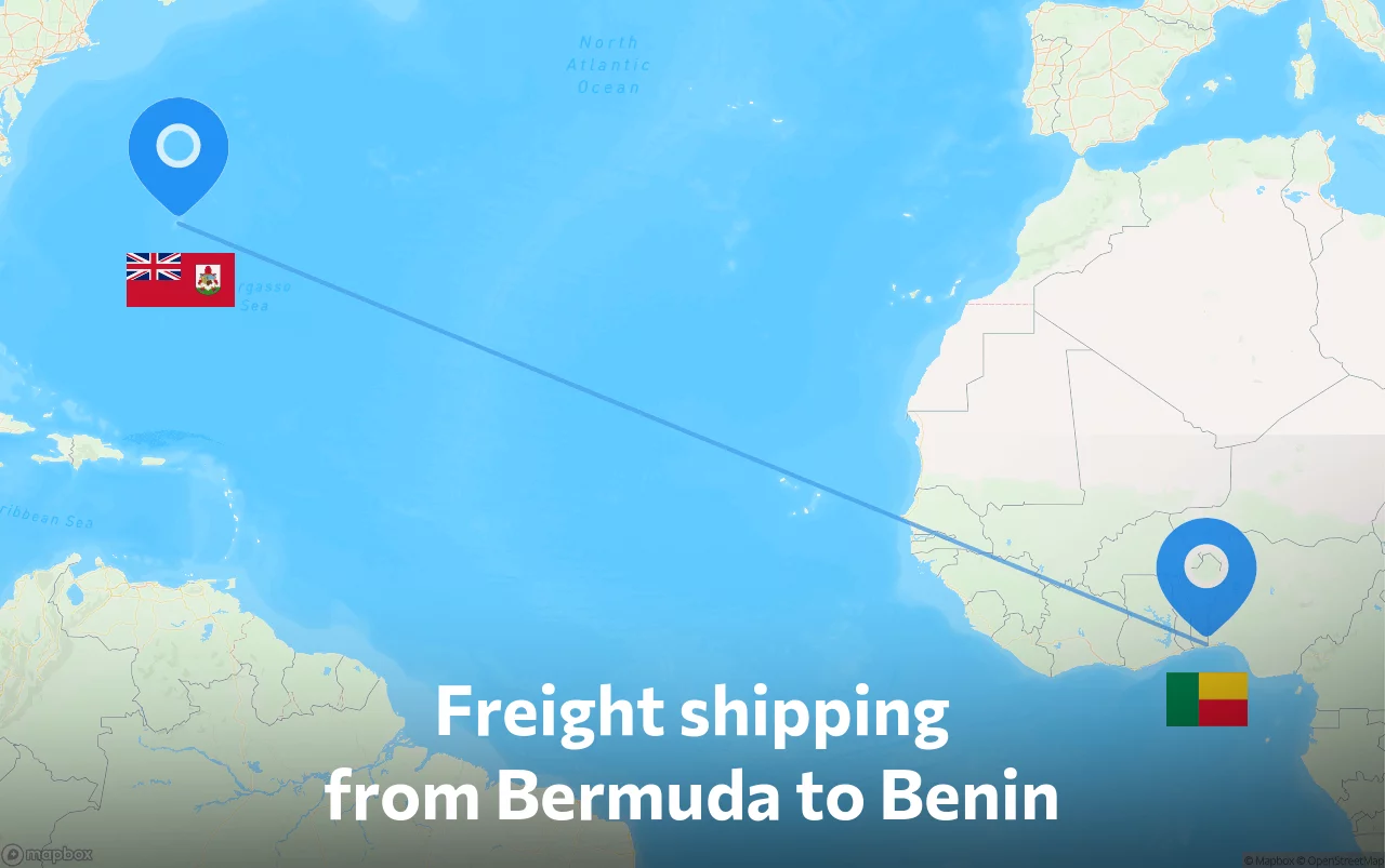 Shipping route from Bermuda to Benin