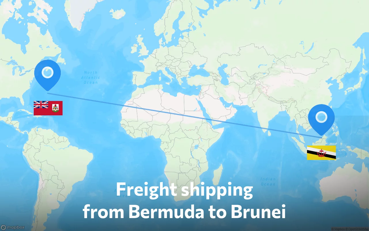 Shipping route from Bermuda to Brunei