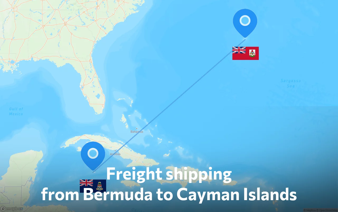 Shipping route from Bermuda to Cayman Islands