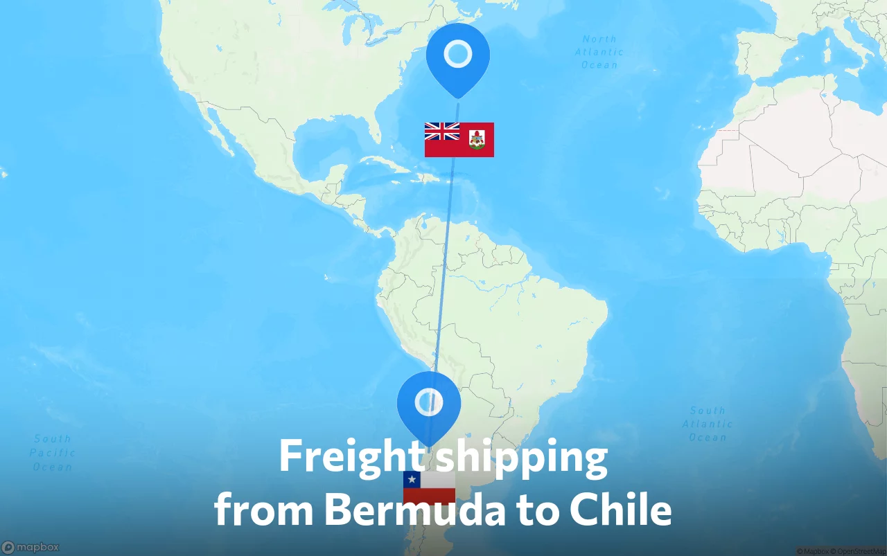 Shipping route from Bermuda to Chile