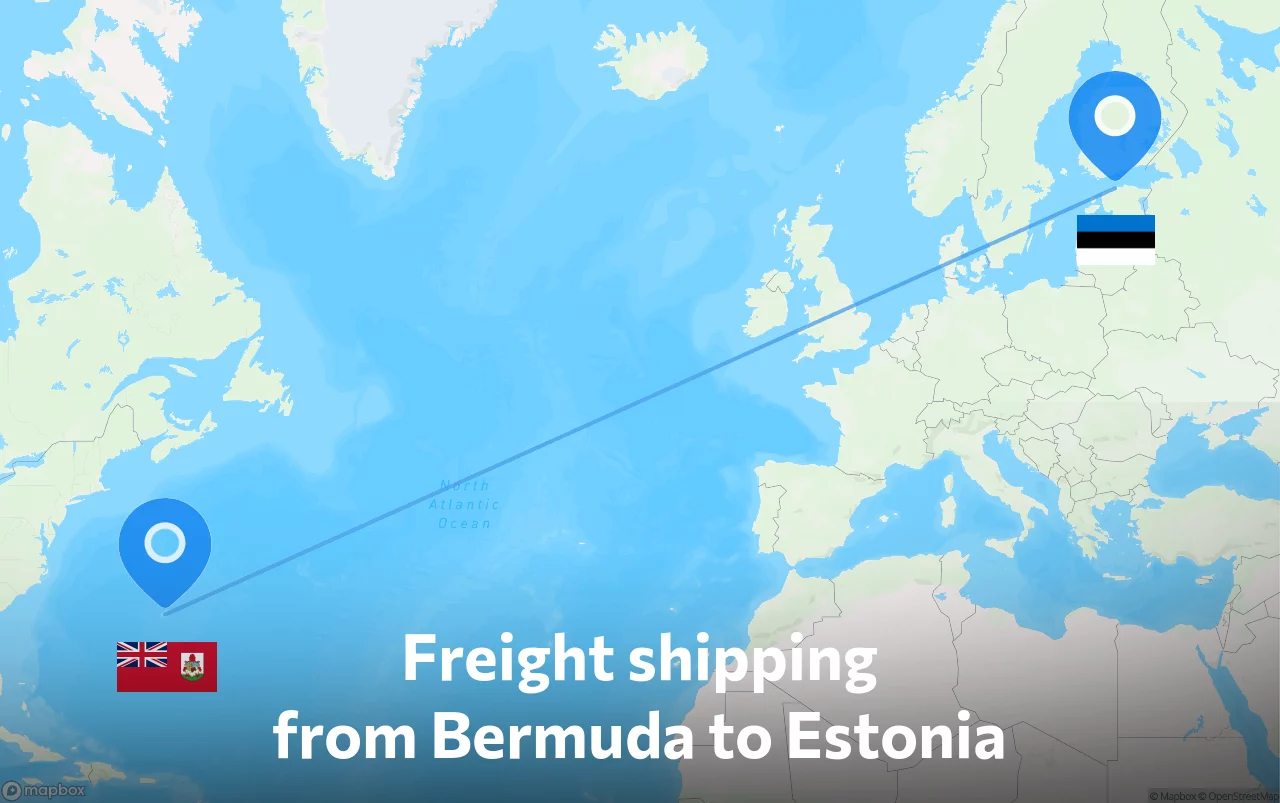 Shipping route from Bermuda to Estonia