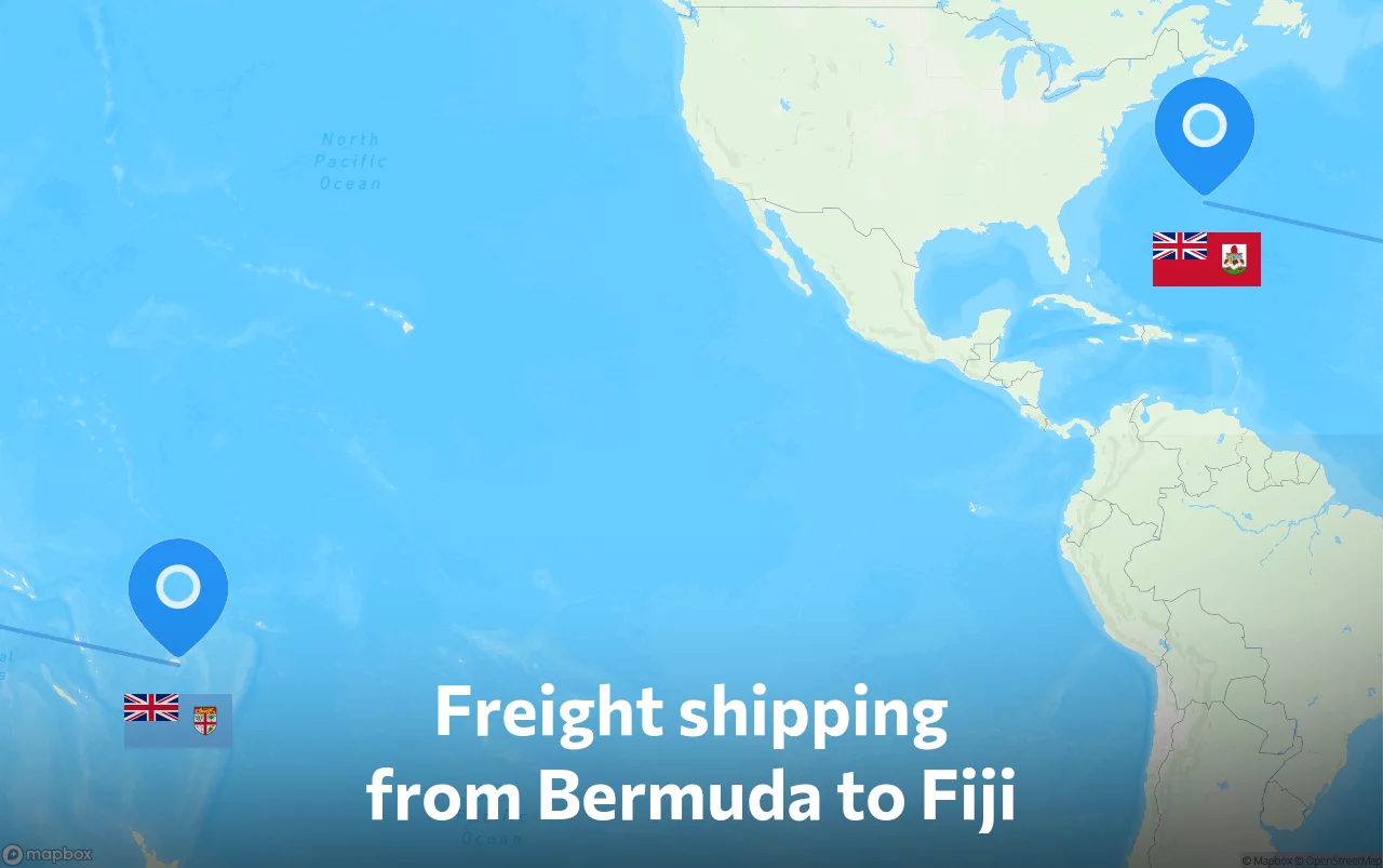 Shipping route from Bermuda to Fiji