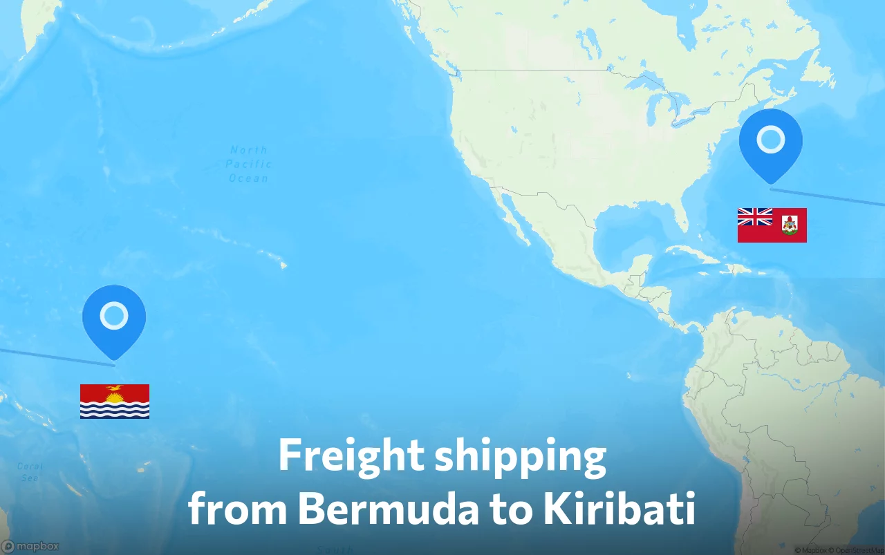 Shipping route from Bermuda to Kiribati