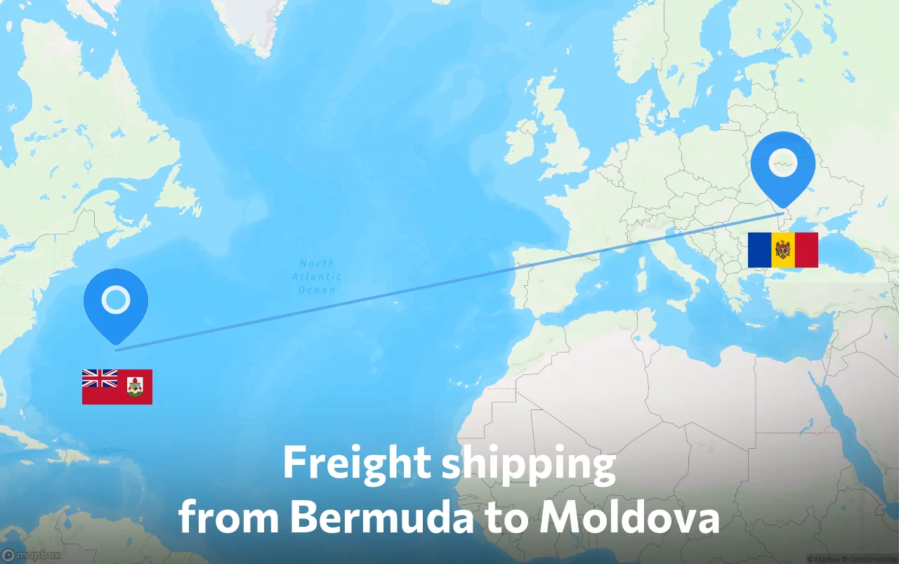 Shipping route from Bermuda to Moldova