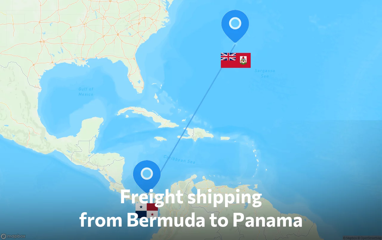 Shipping route from Bermuda to Panama