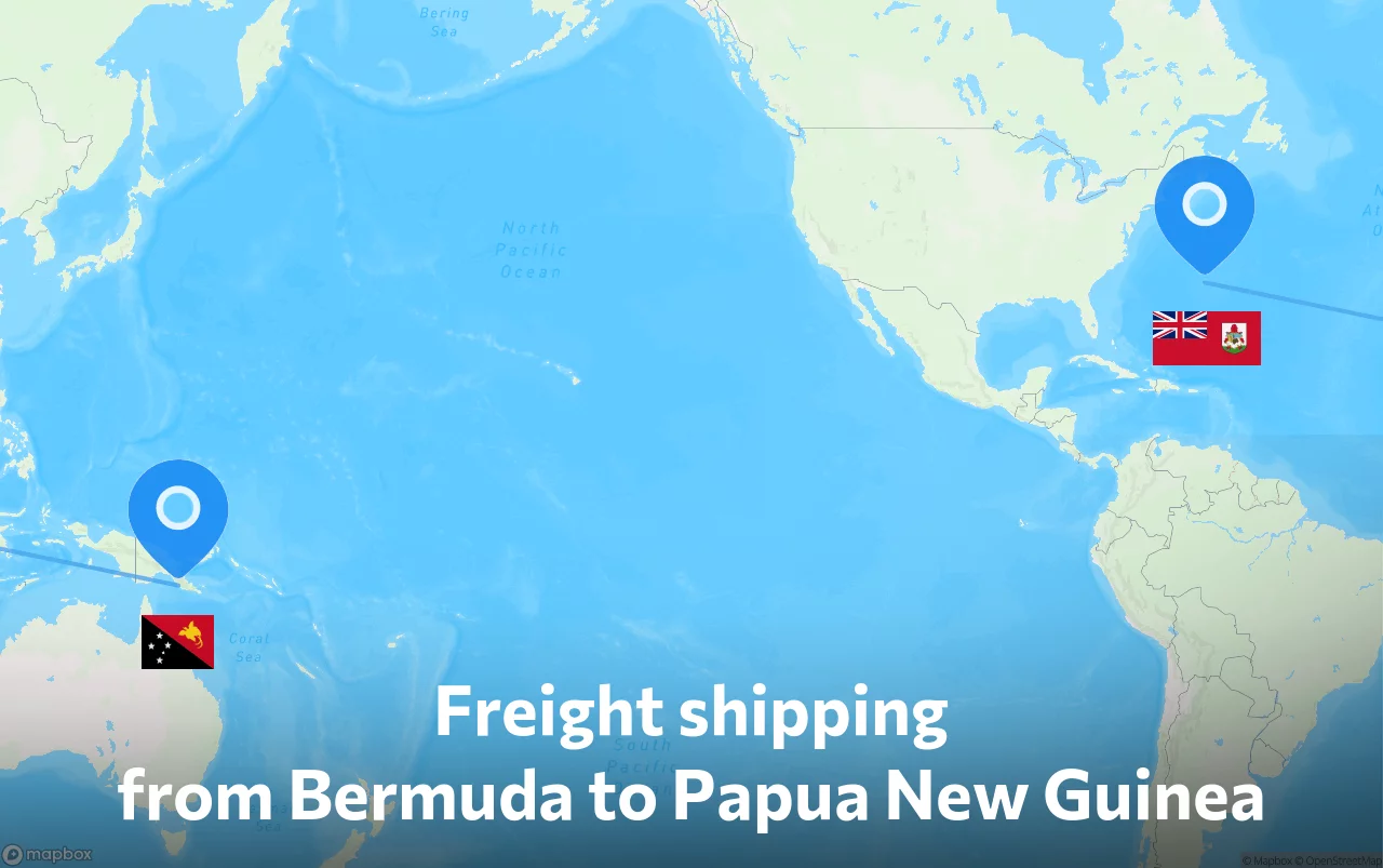 Shipping route from Bermuda to Papua New Guinea