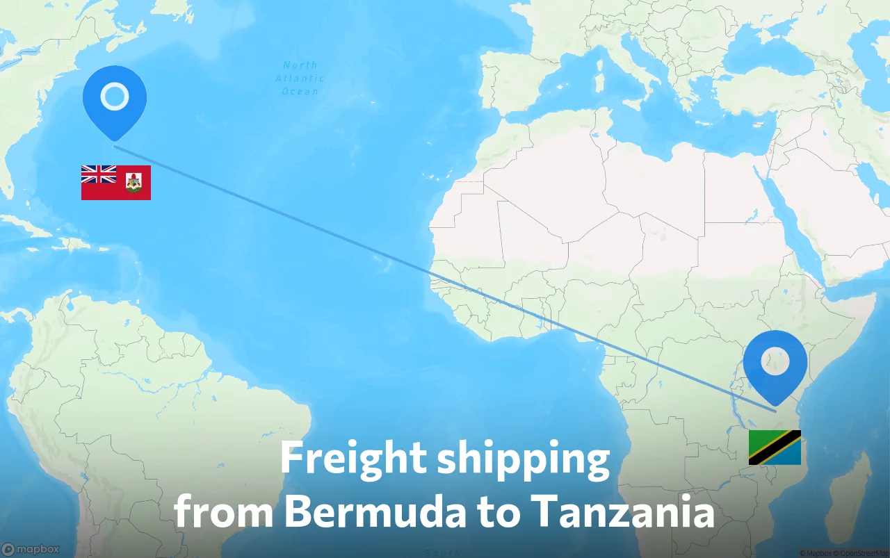 Shipping route from Bermuda to Tanzania