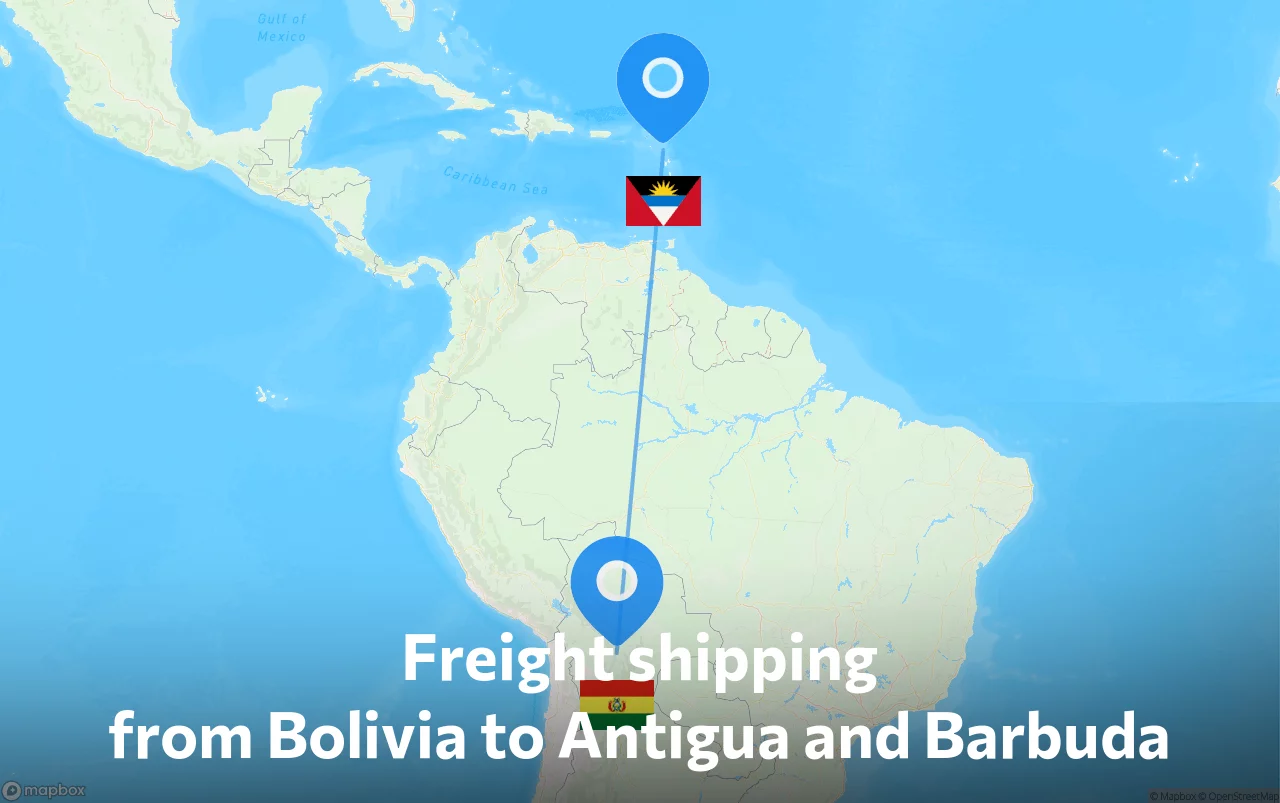 Shipping route from Bolivia to Antigua and Barbuda