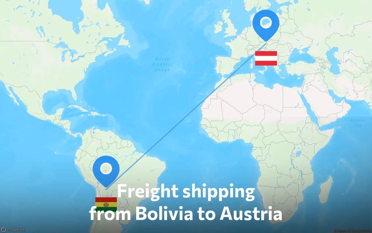 Shipping route from Bolivia to Austria