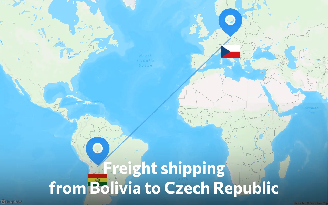 Shipping route from Bolivia to Czech Republic