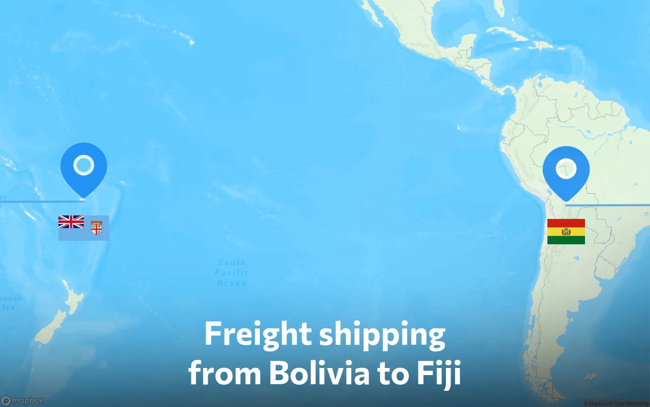 Shipping route from Bolivia to Fiji