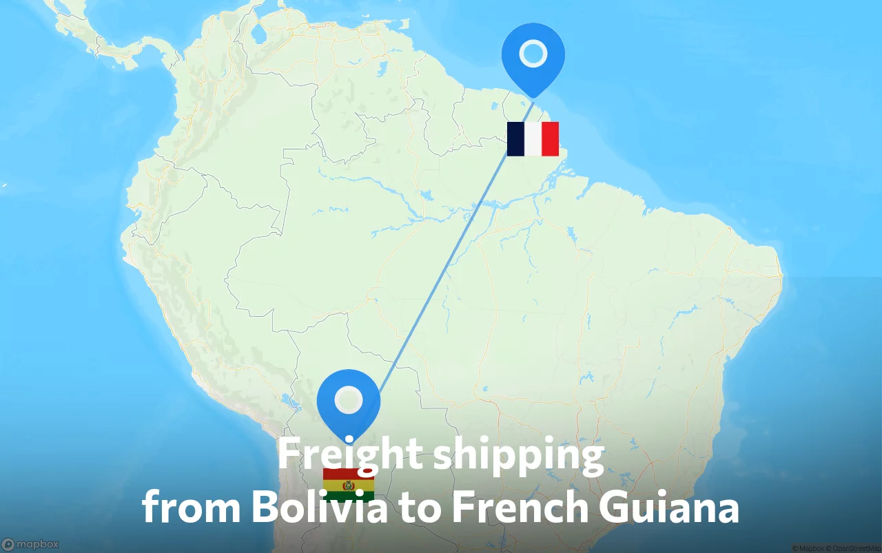 Shipping route from Bolivia to French Guiana