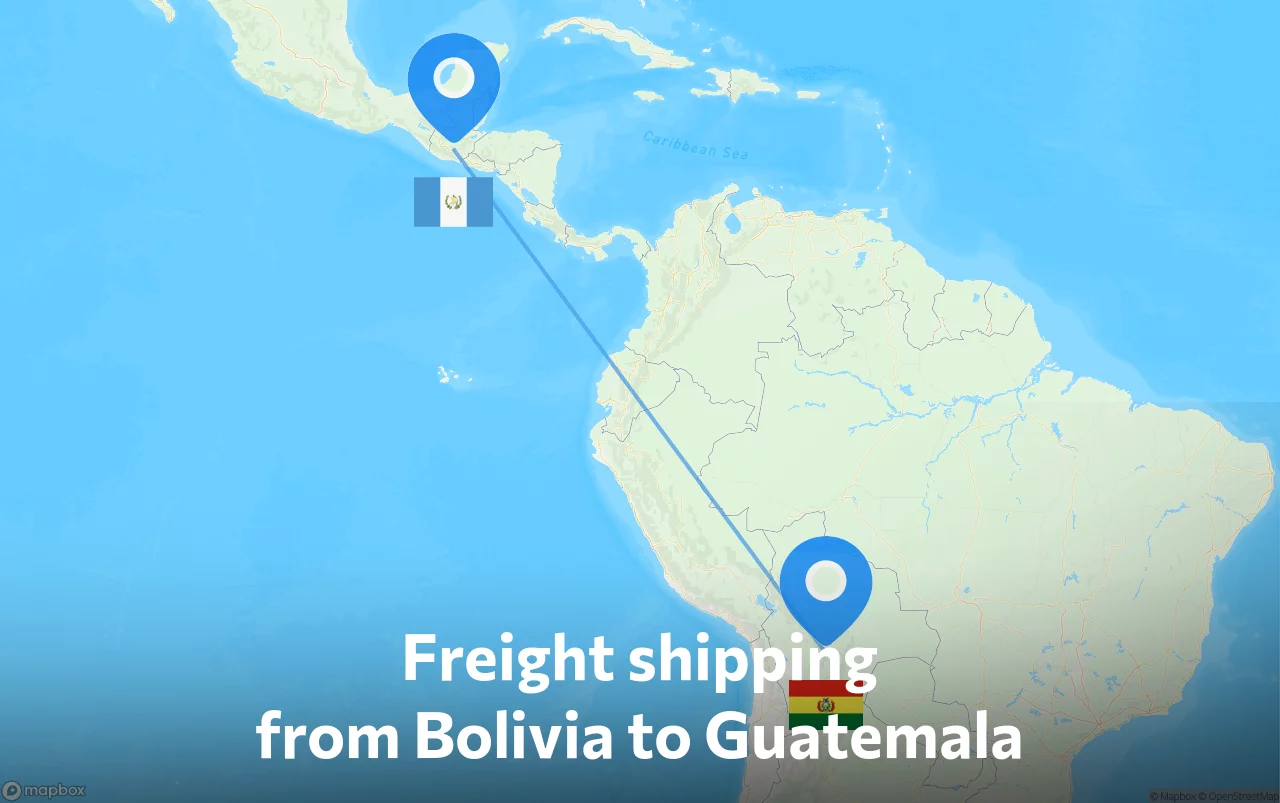 Shipping route from Bolivia to Guatemala