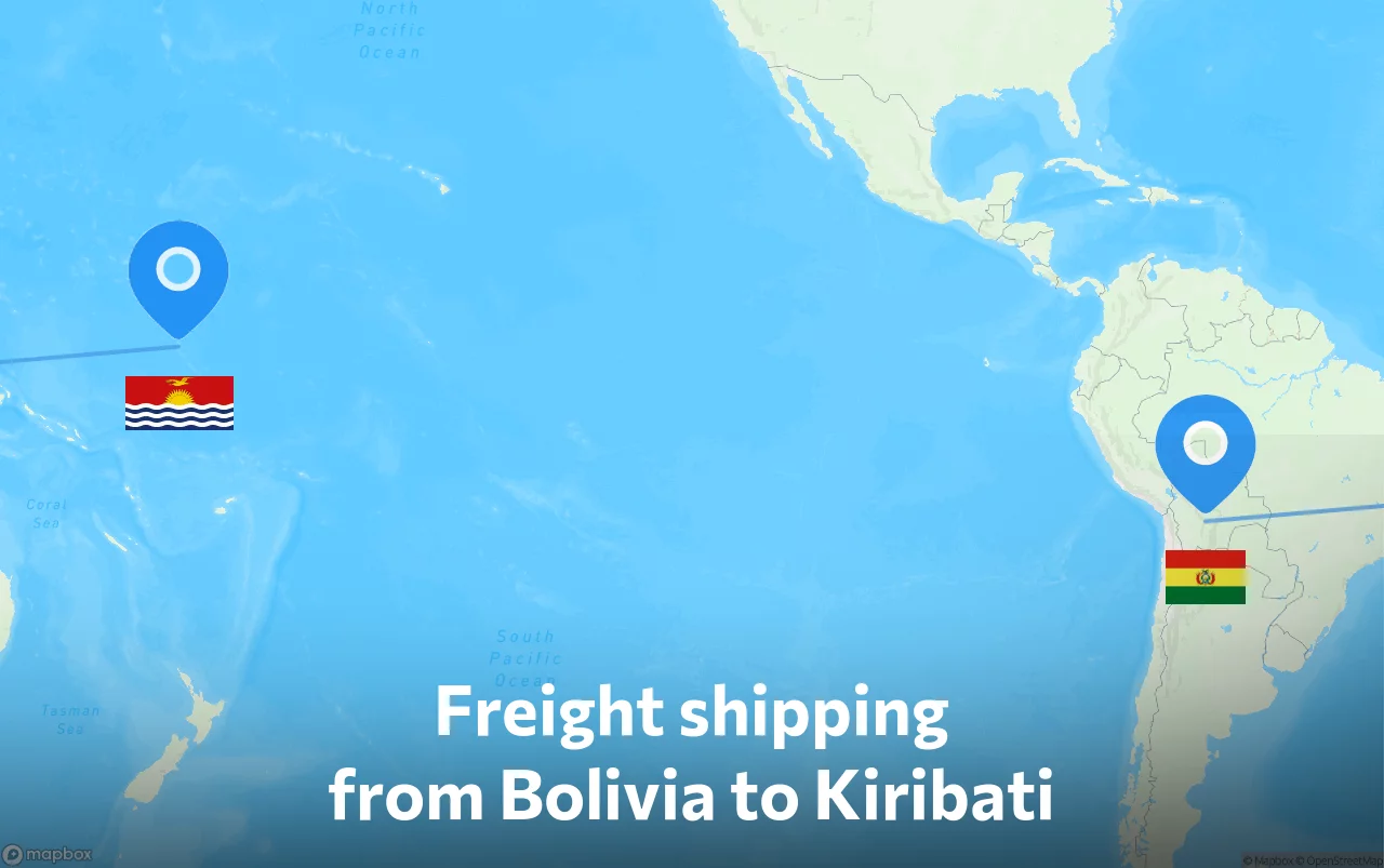 Shipping route from Bolivia to Kiribati