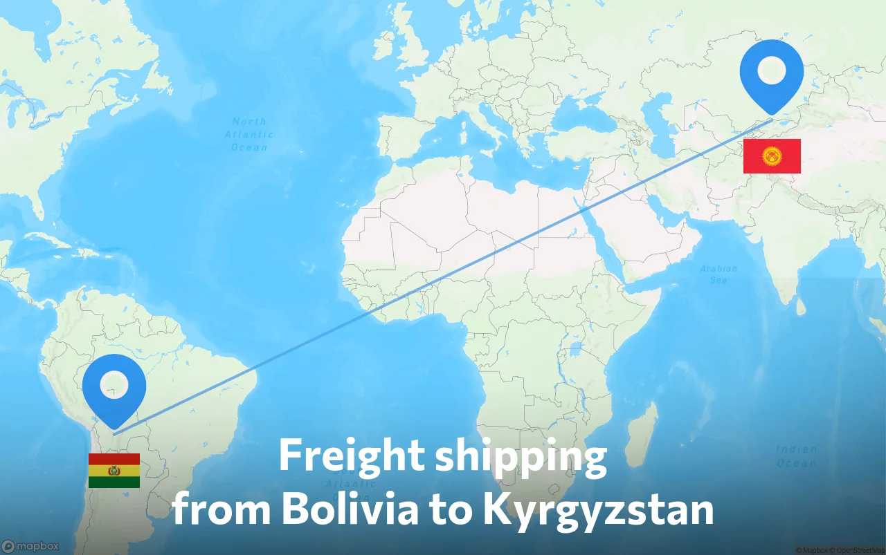 Shipping route from Bolivia to Kyrgyzstan