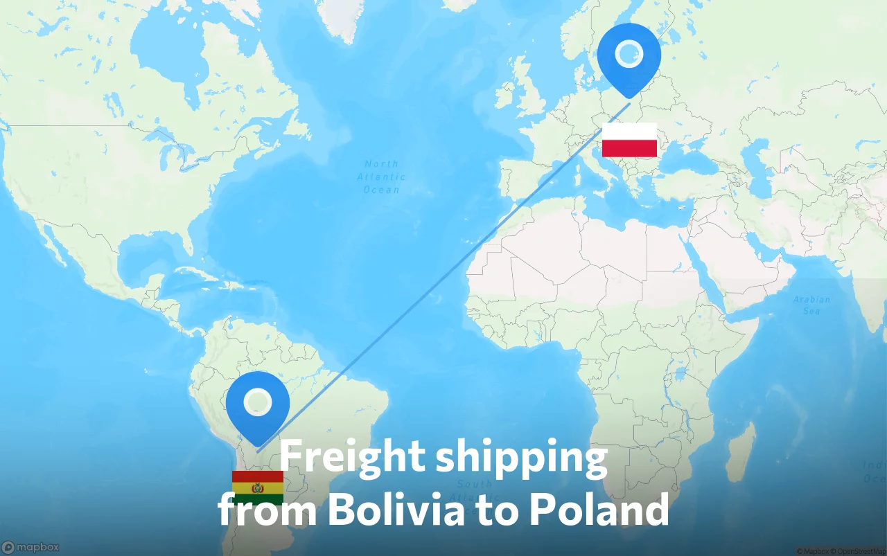 Shipping route from Bolivia to Poland