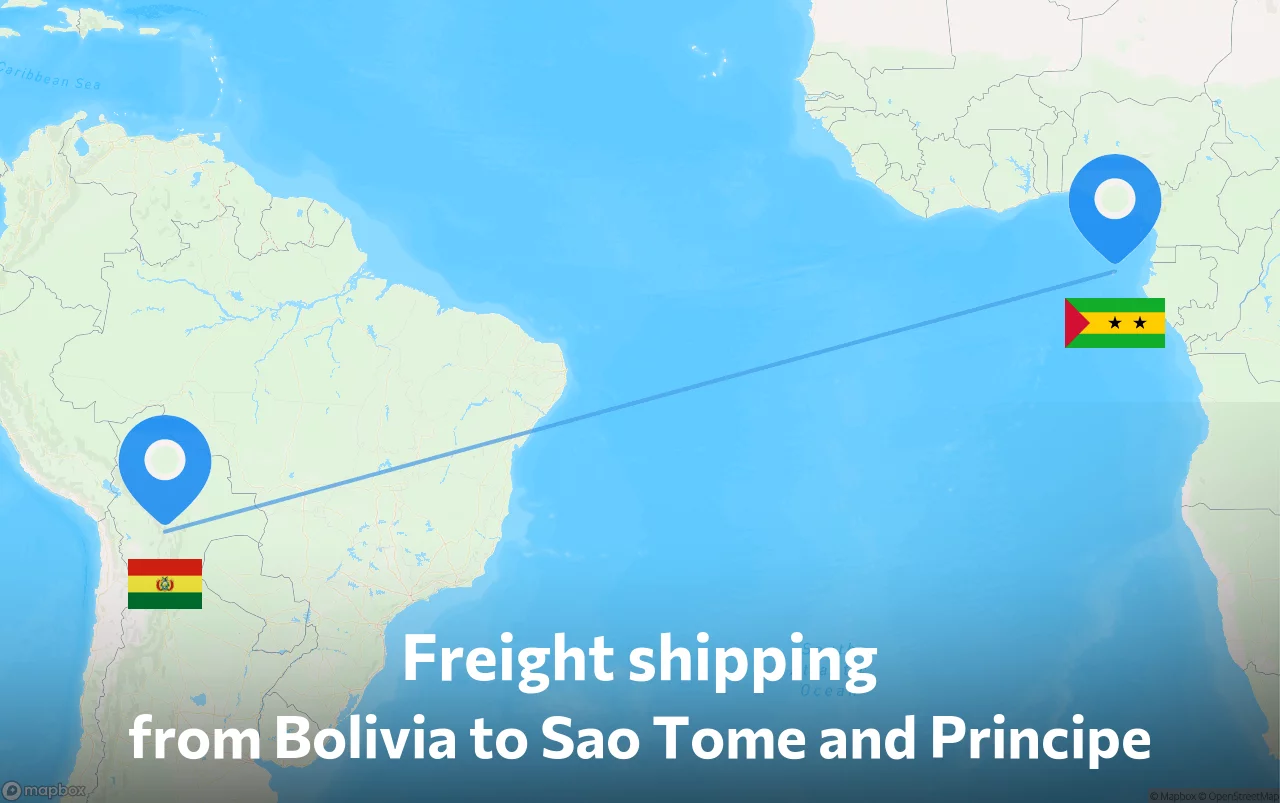 Shipping route from Bolivia to Sao Tome and Principe