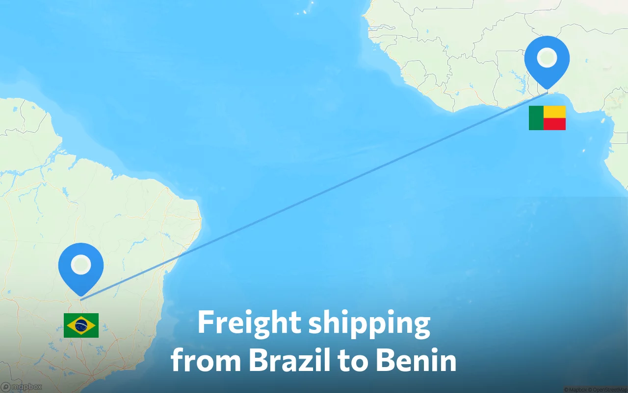 Shipping route from Brazil to Benin