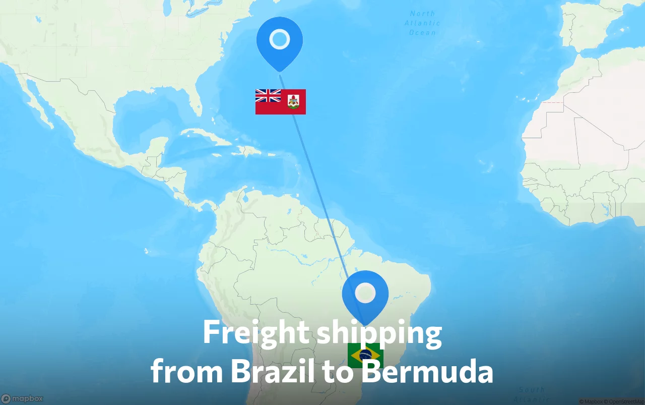 Shipping route from Brazil to Bermuda