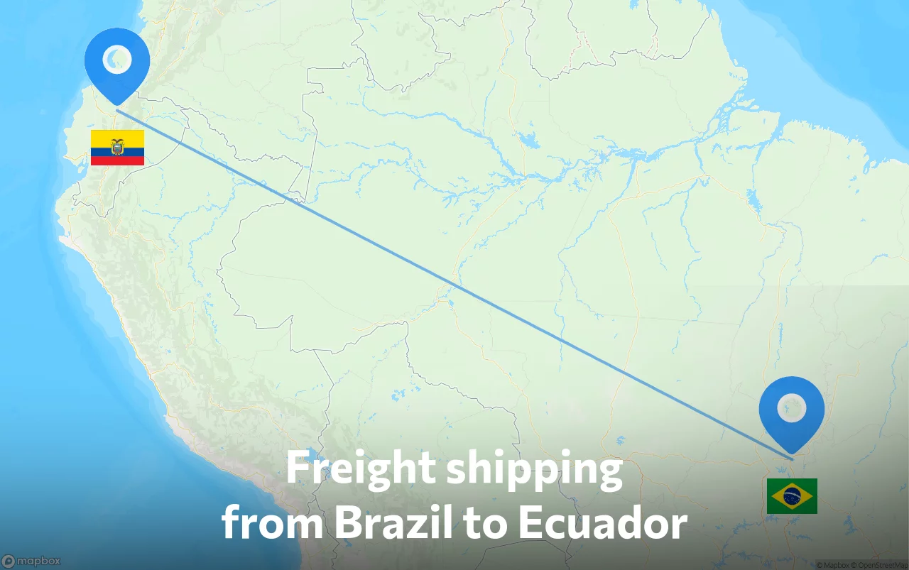 Shipping route from Brazil to Ecuador