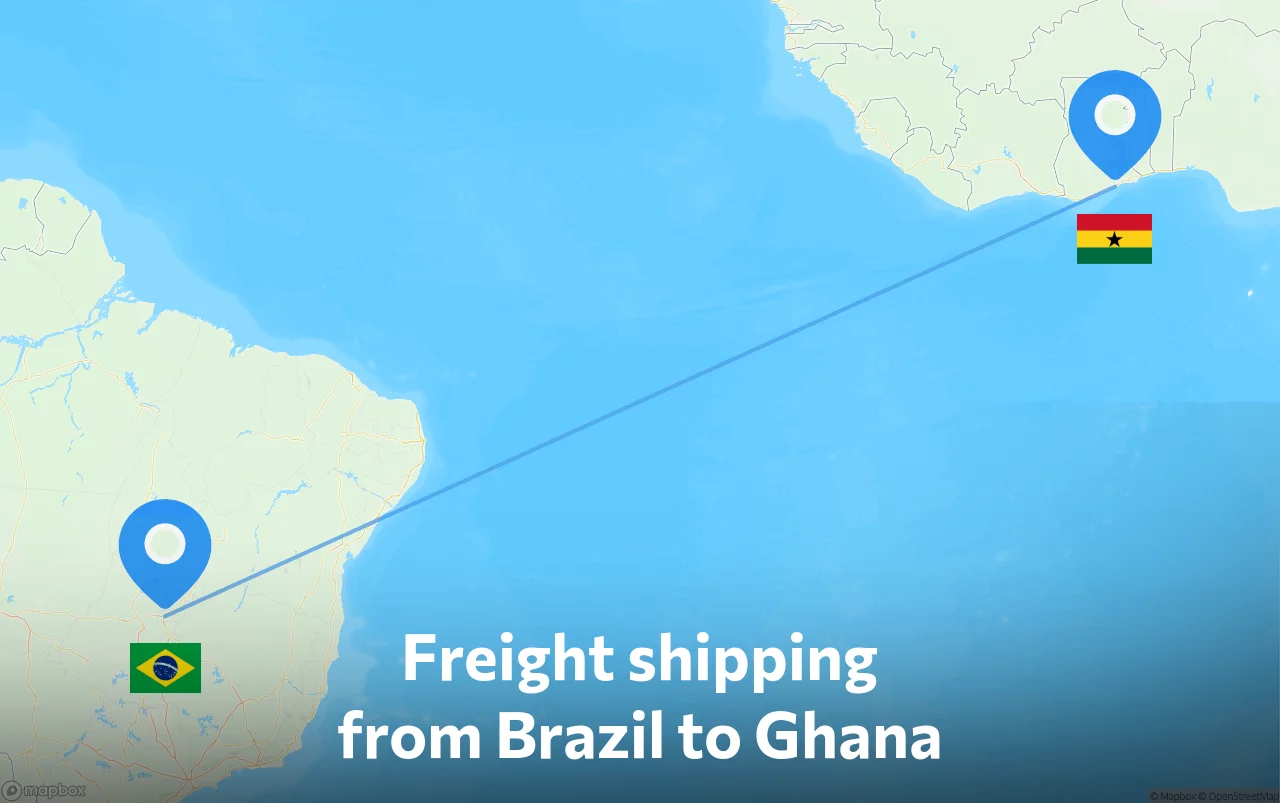 Shipping route from Brazil to Ghana