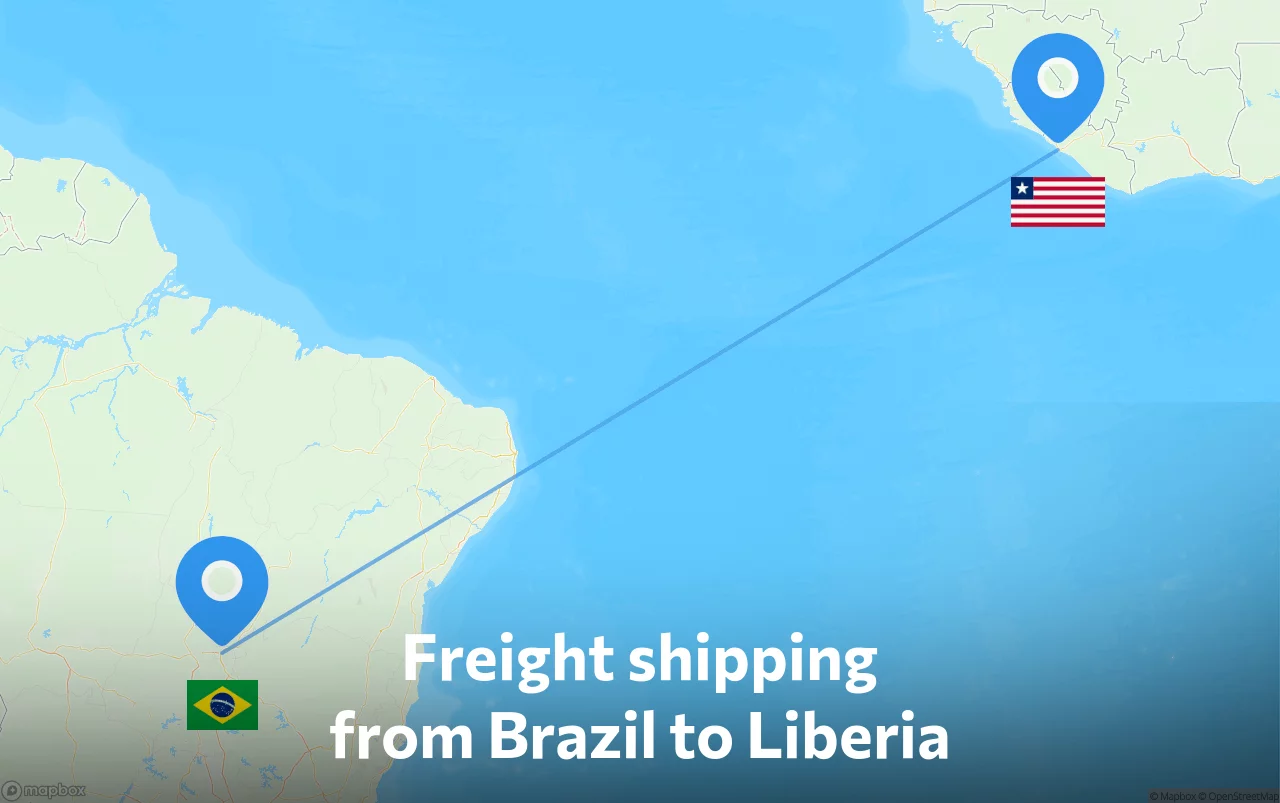 Shipping route from Brazil to Liberia