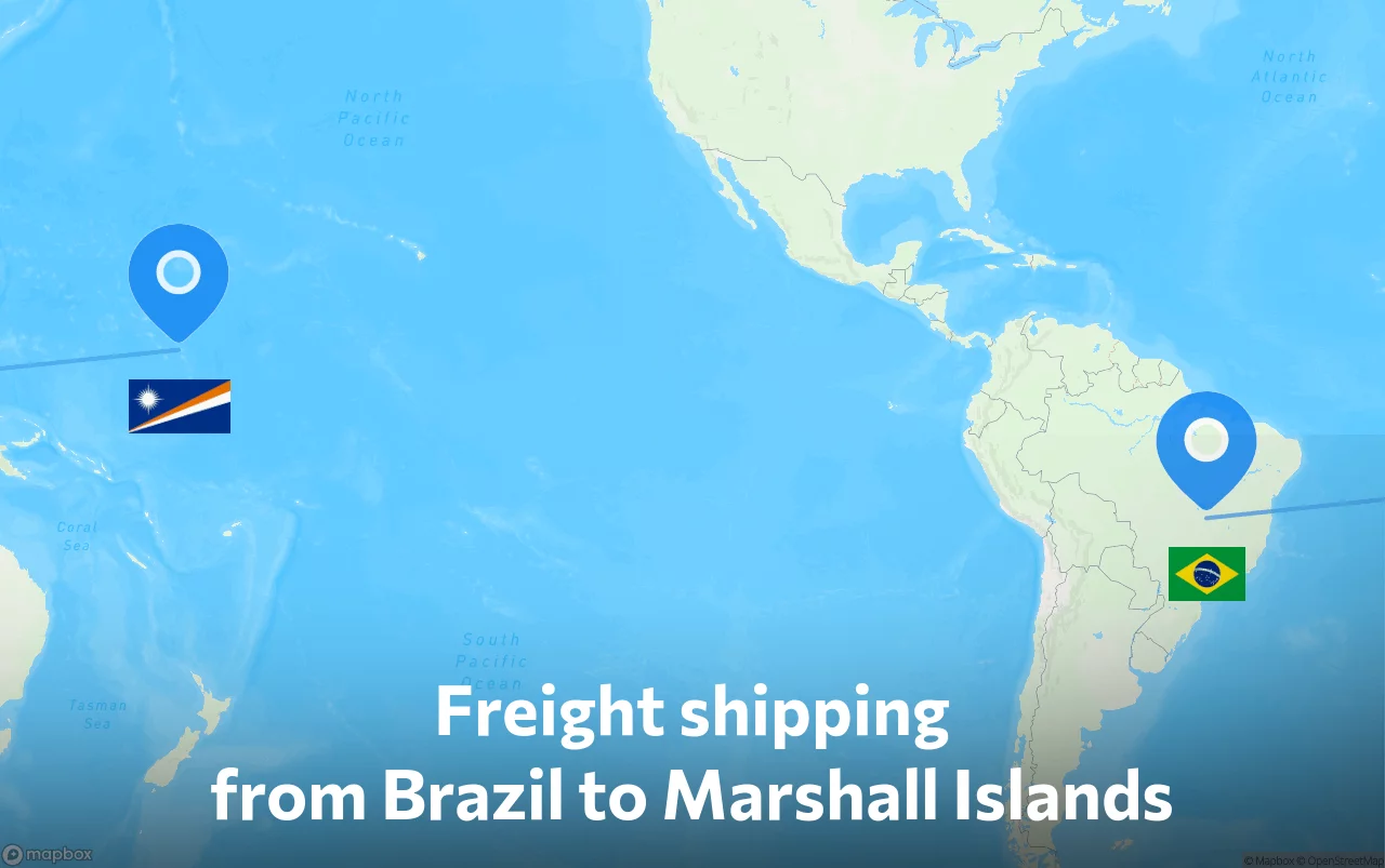 Shipping route from Brazil to Marshall Islands