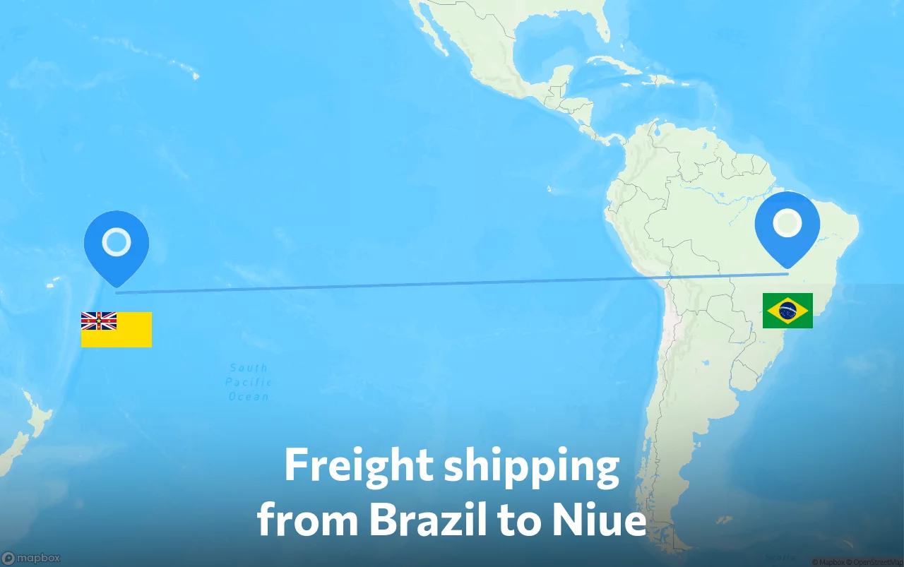 Shipping route from Brazil to Niue
