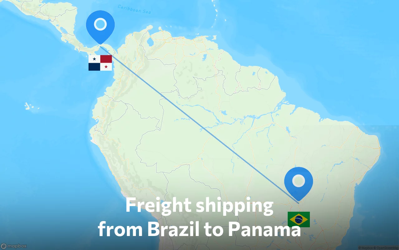 Shipping route from Brazil to Panama