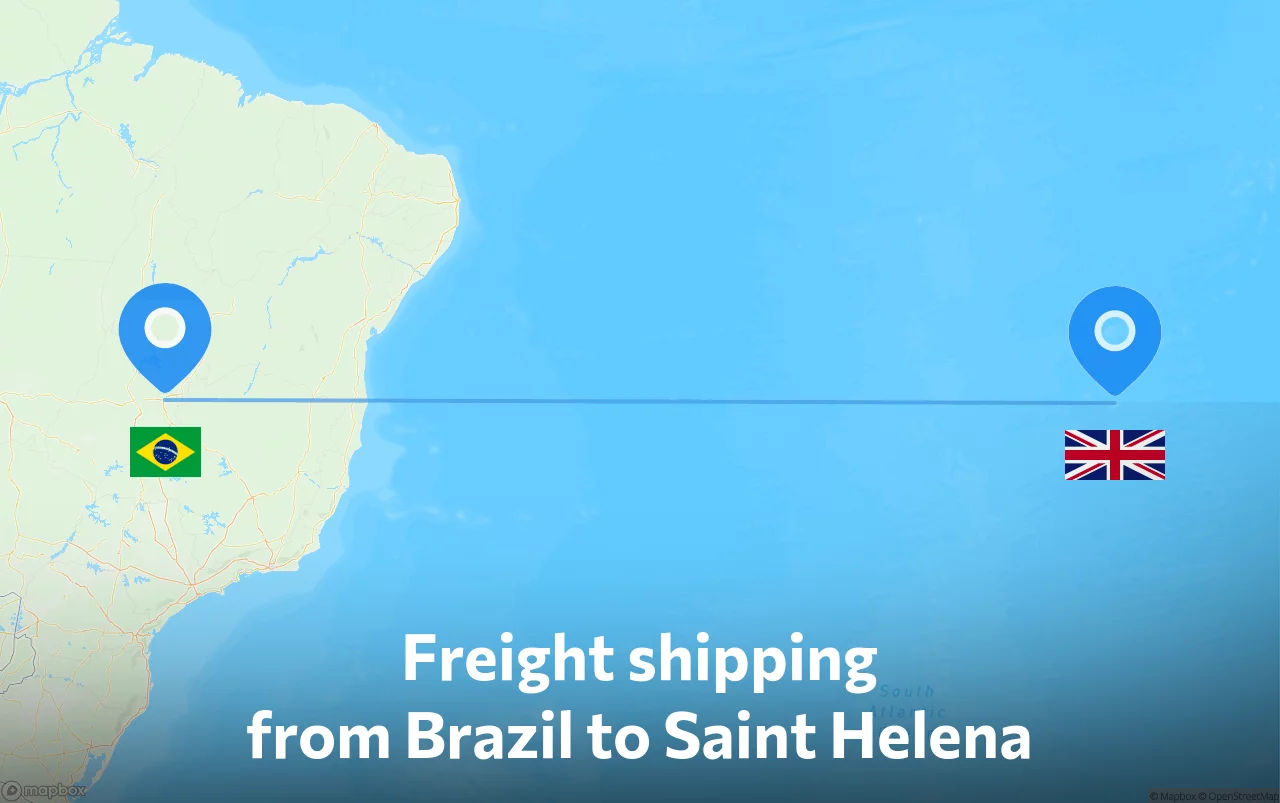 Shipping route from Brazil to Saint Helena