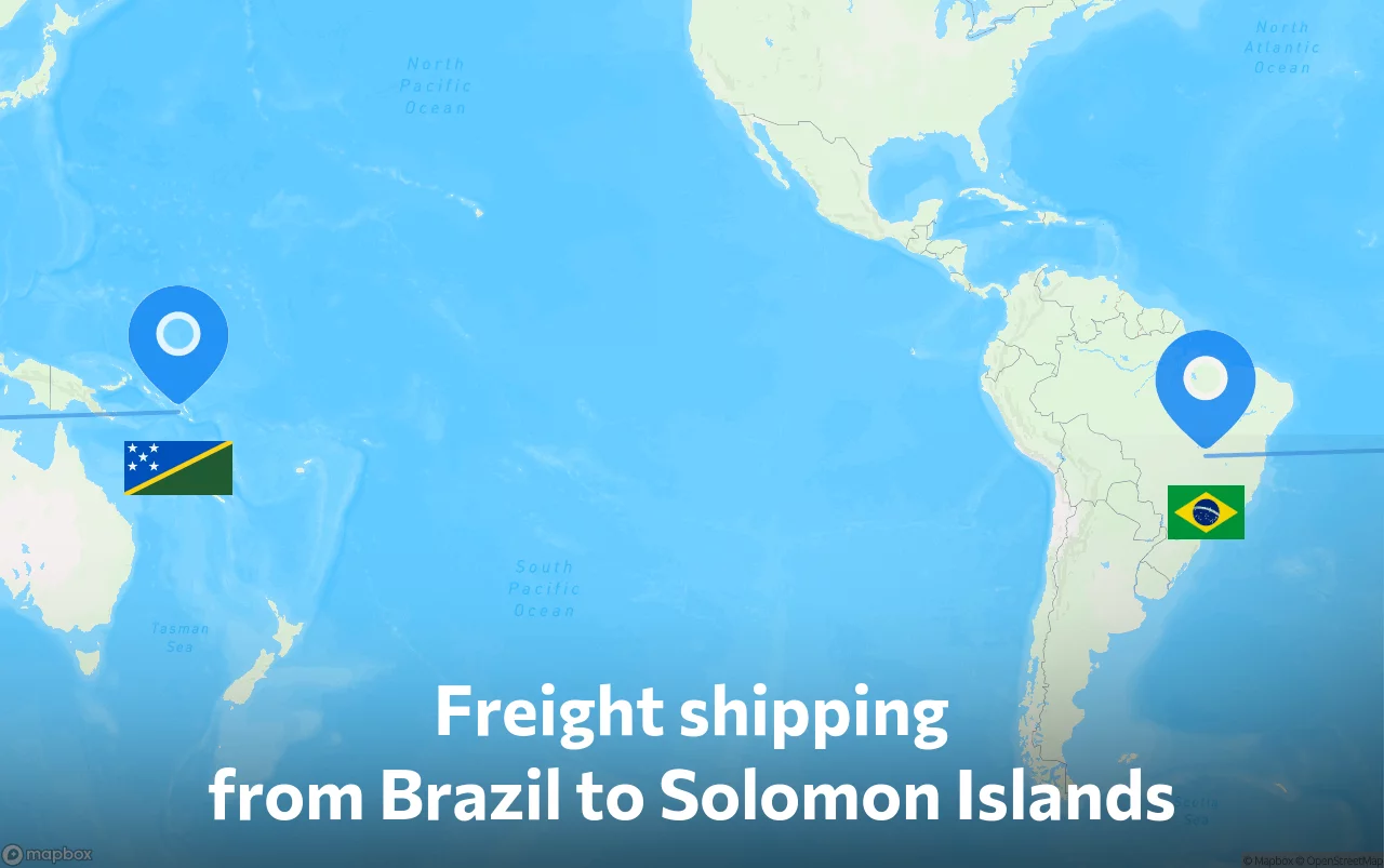 Shipping route from Brazil to Solomon Islands