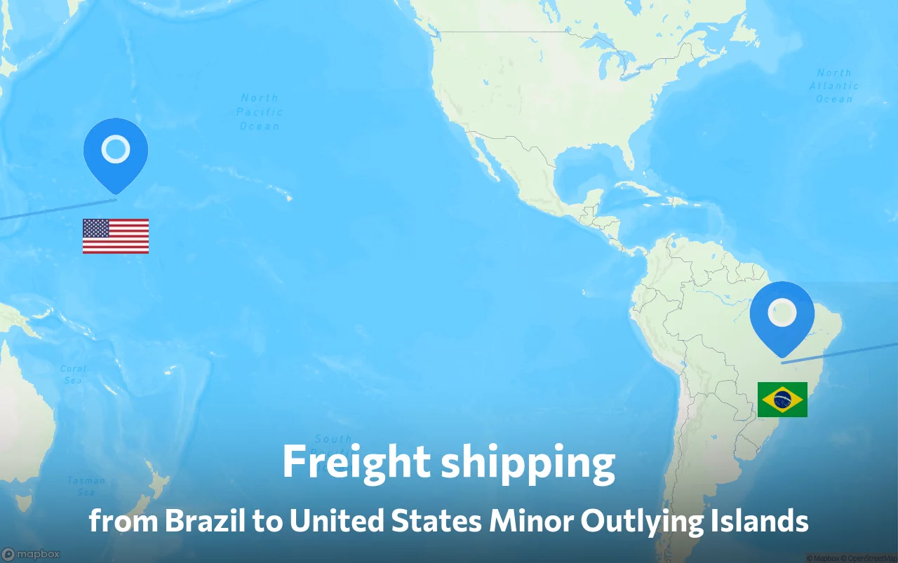 Shipping route from Brazil to United States Minor Outlying Islands