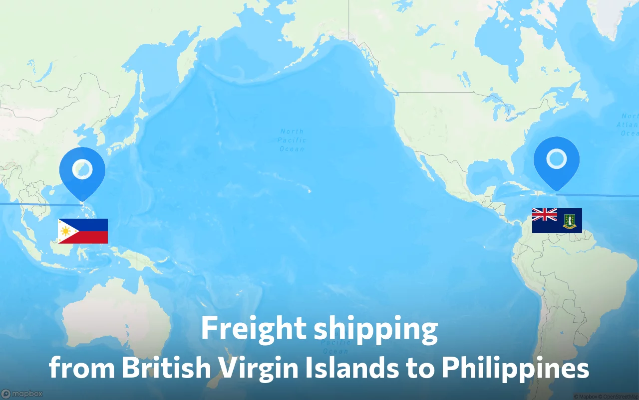 Shipping route from British Virgin Islands to Philippines