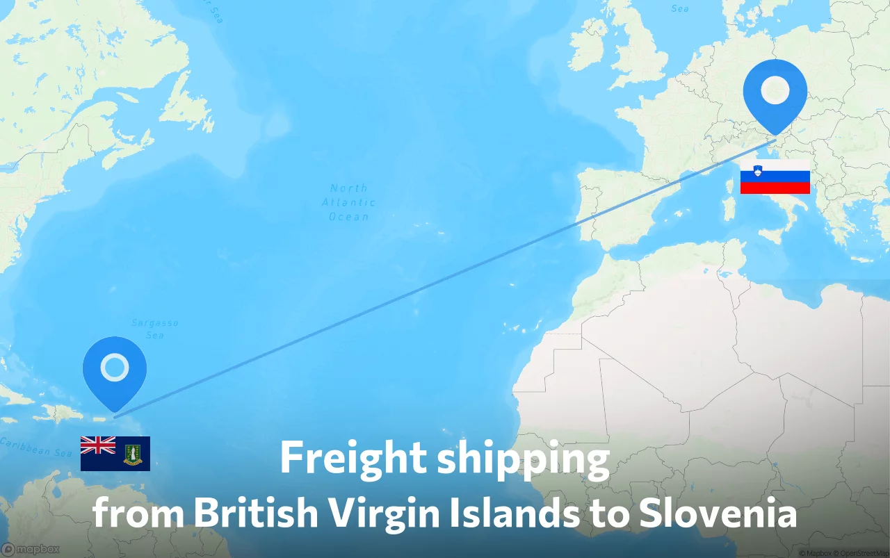 Shipping route from British Virgin Islands to Slovenia
