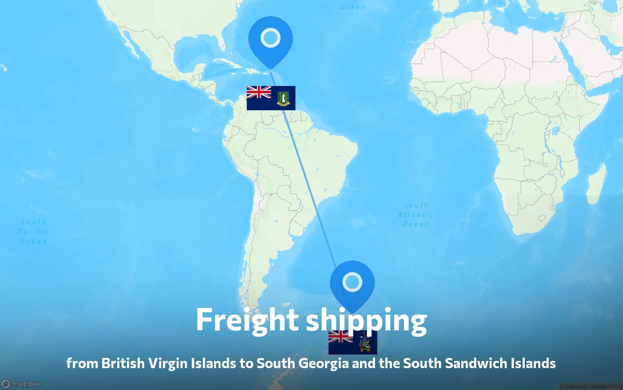 Shipping route from British Virgin Islands to South Georgia and the South Sandwich Islands