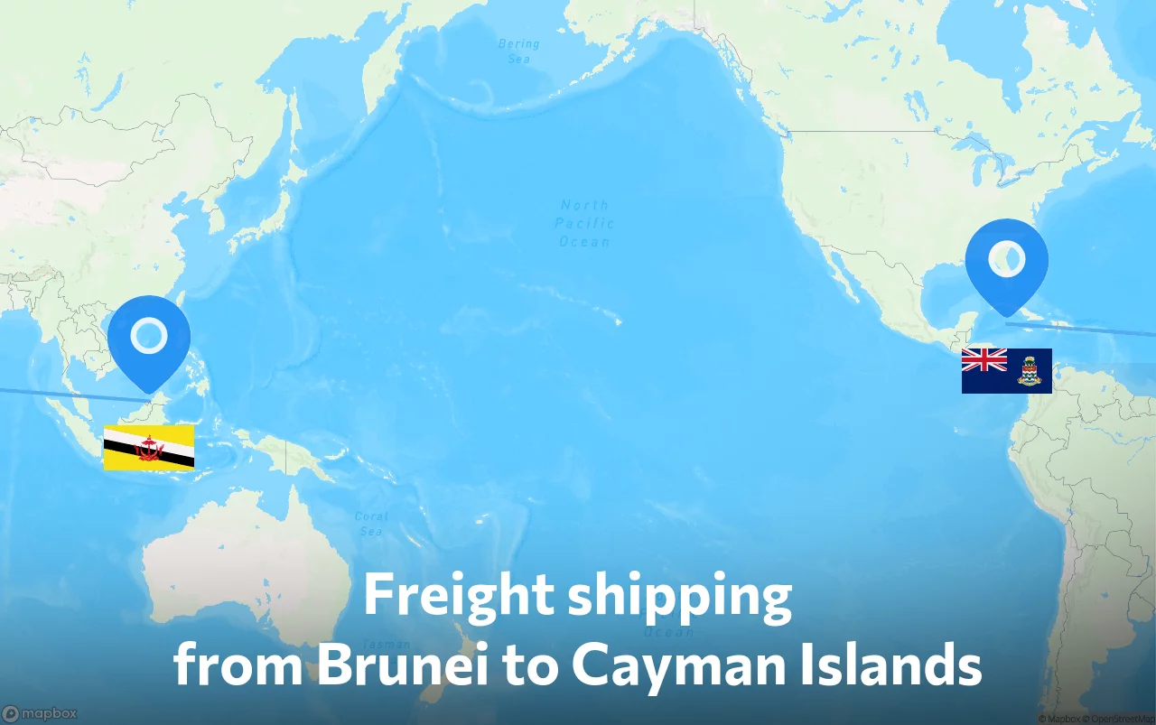 Shipping route from Brunei to Cayman Islands