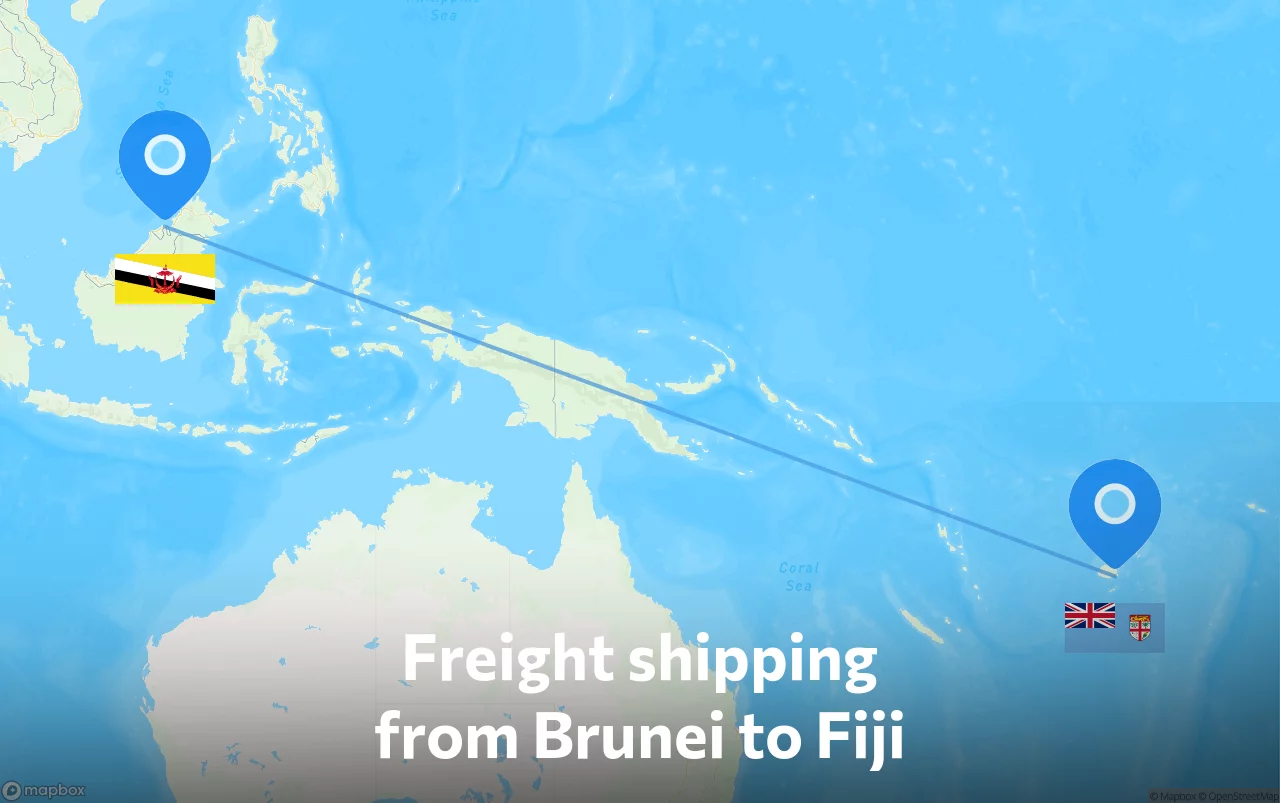 Shipping route from Brunei to Fiji