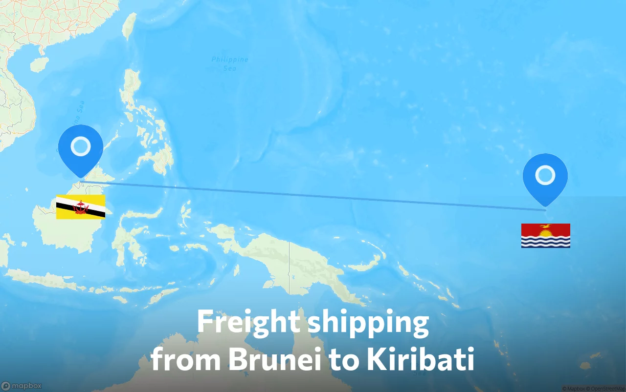Shipping route from Brunei to Kiribati