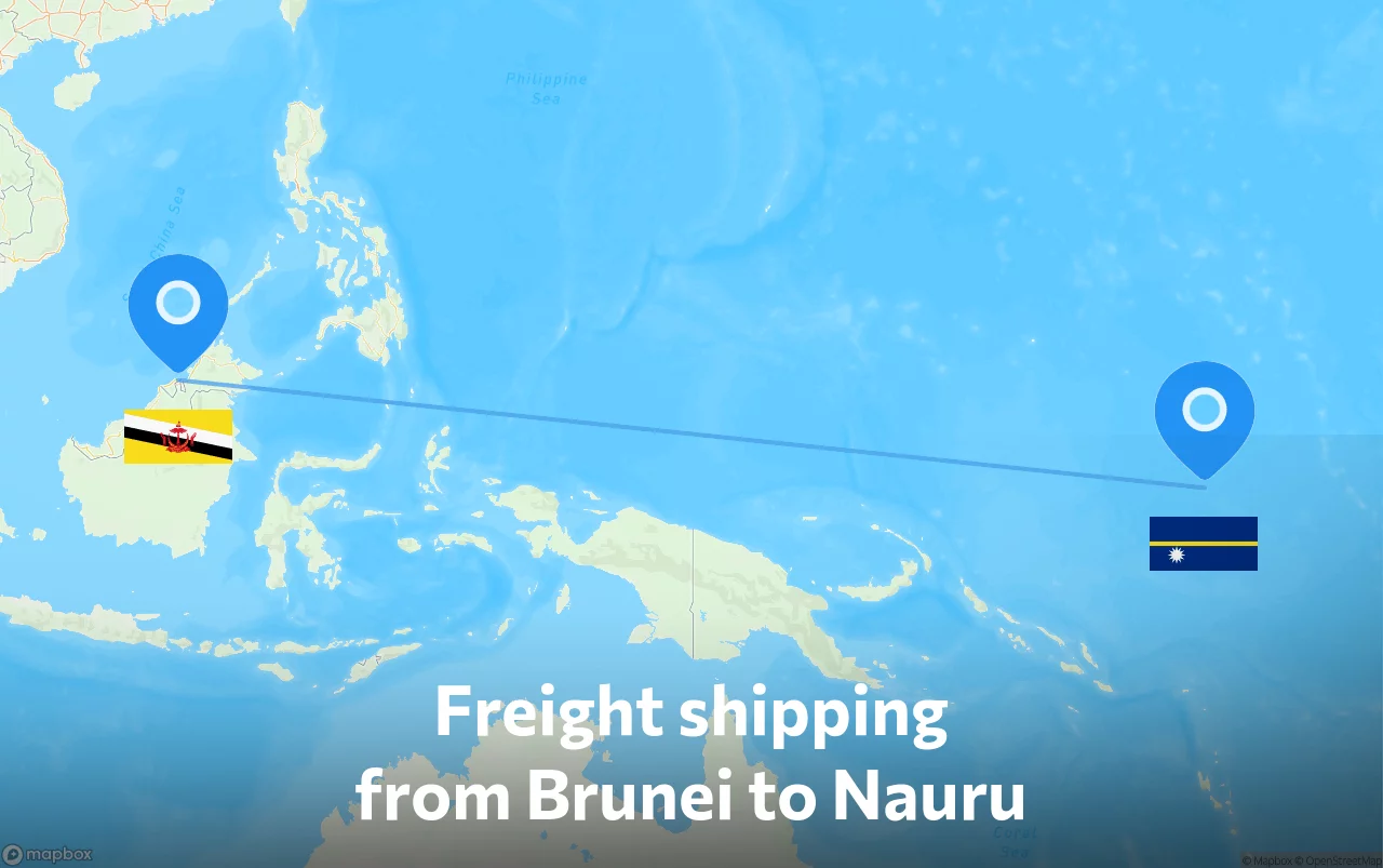 Shipping route from Brunei to Nauru
